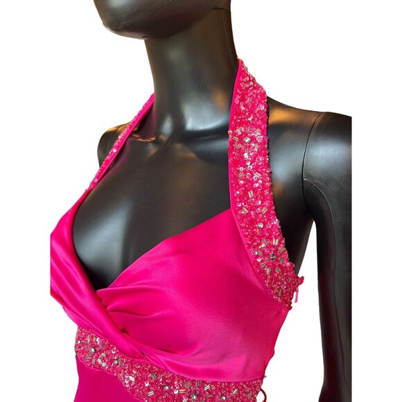 Hot Pink Prom Maxi Formal Dress - City Triangles - Picture 4 of 8
